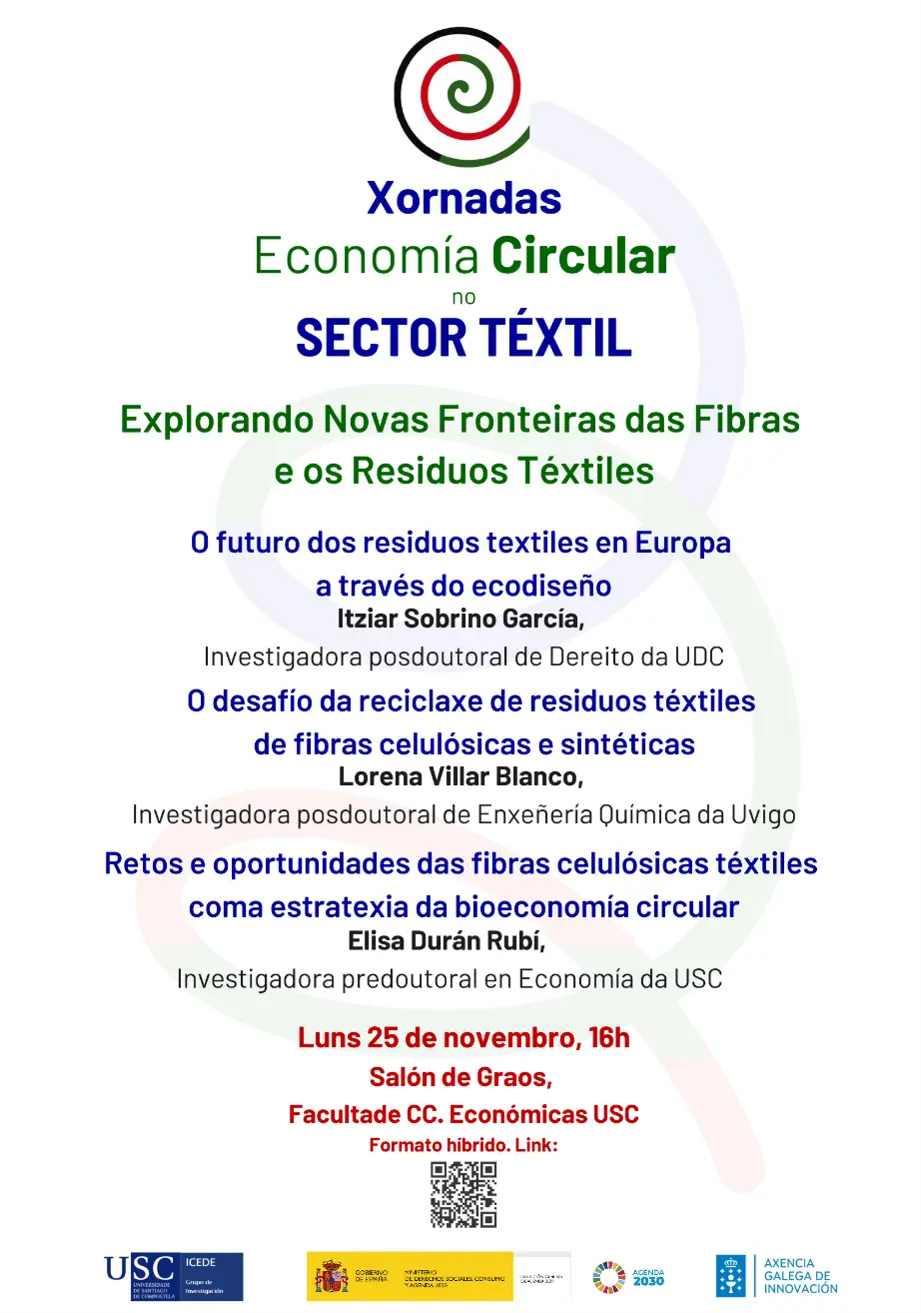 25.11.2024 | Seminario | Jornadas Economía Circular en el Sector Textil: Explorando nuevas fronteras de las fibras y los residuos textiles.